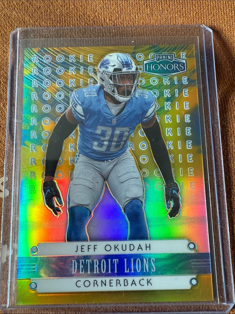 Jeff Okudah Detroit Lions Rookie Football Card - Blue